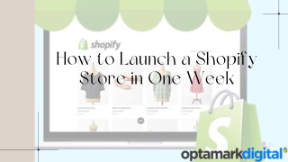 How to Launch a Shopify Store in One Week