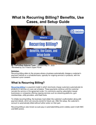 What Is Recurring Billing? Benefits, Use Cases, and Setup Guide