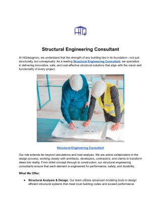 Structural Engineering Consultant
