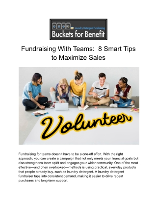 Fundraising With Teams - 8 Smart Tips to Maximize Sales