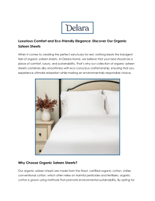 Experience the Ultimate Comfort with Organic Sateen Sheets