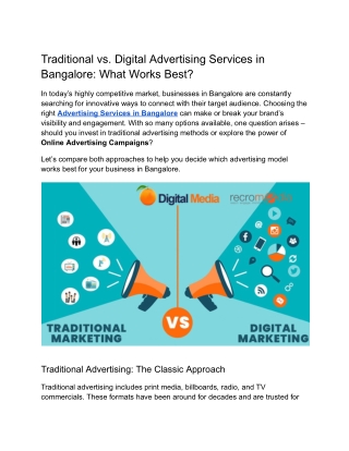 Traditional vs Digital Advertising Services in Bangalore_ What Works Best_