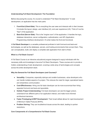 Best Full Stack Course in Hyderabad | TechU