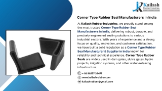 Corner Type Rubber Seal Manufacturers in India