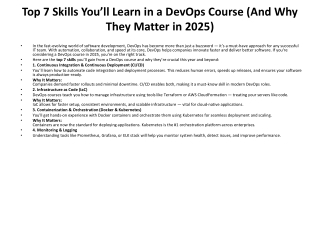 Top 7 Skills You’ll Learn in a DevOps