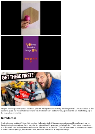 Childrens Gifts that Trigger Creativity and Imagination