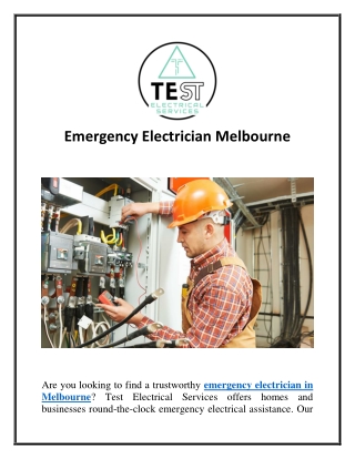 Emergency Electrician Melbourne