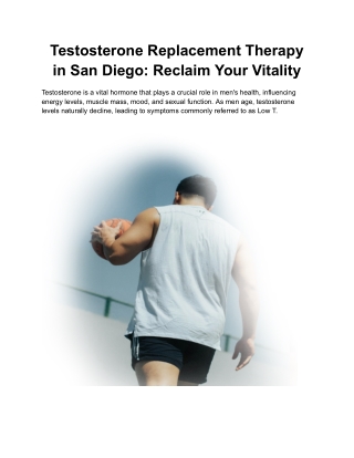 Testosterone Replacement Therapy in San Diego_ Reclaim Your Vitality
