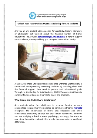 Pursue Your Passion with a Scholarship for Arts Student