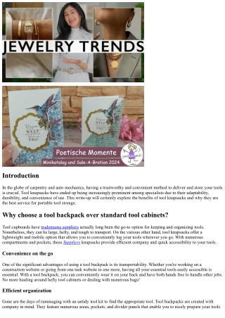 Tool Backpacks: The Practical Service for Portable Tool Storage Space