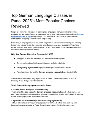 Top German Language Classes in Pune_ 2025’s Most Popular Choices Reviewed