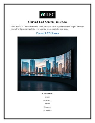 Curved Led Screen milec.co