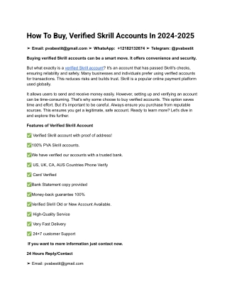 How To Buy, Verified Skrill Accounts In 2024-2025