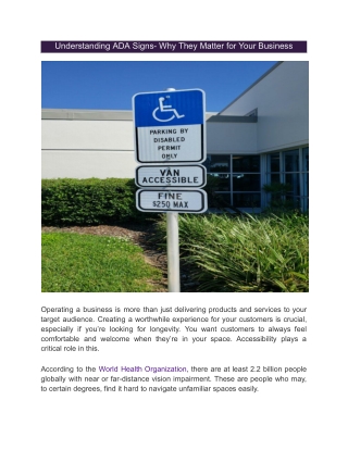 Understanding ADA Signs- Why They Matter for Your Business