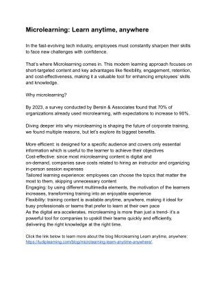 Microlearning_ Learn anytime, anywhere