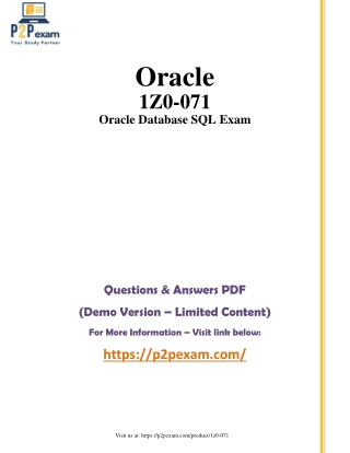 1Z0-071 Questions and Answers pdf dumps