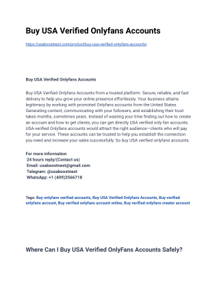 Best Site To Buy Verified OnlyFans Creator Account in 2026