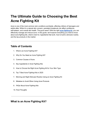 The Ultimate Guide to Choosing the Best Acne Fighting Kit