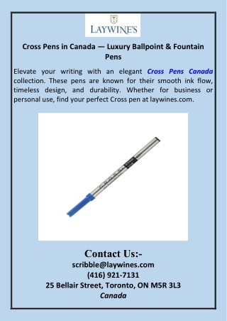 Cross Pens in Canada — Luxury Ballpoint & Fountain Pens