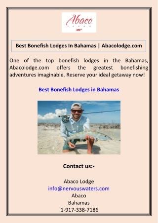 Best Bonefish Lodges In Bahamas Abacolodge.com