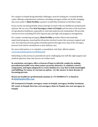 Best Punjab Fertility Center to Deal With Infertility Issues