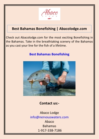 Best Bahamas Bonefishing Abacolodge.com