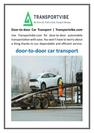 Door-to-door Car Transport  Transportvibe.com