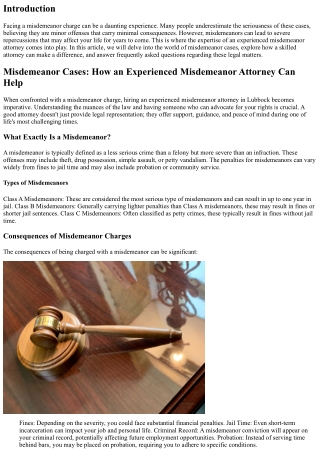 Misdemeanor Cases: How an Experienced Misdemeanor Attorney Can Help