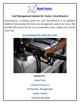 Fuel Management System for Trucks Smarttrack.ie