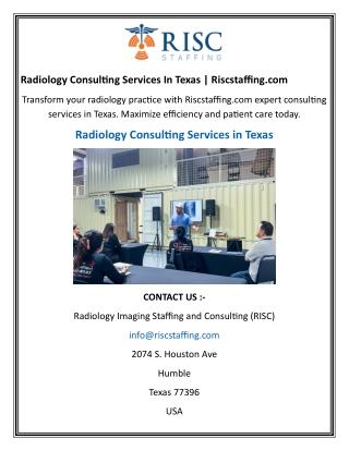 Radiology Consulting Services In Texas | Riscstaffing.com