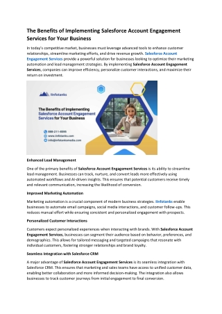 The Benefits of Implementing Salesforce Account Engagement Services for Your Business