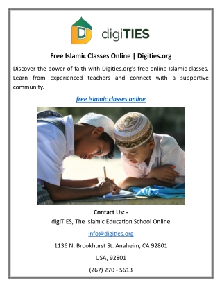 Free Islamic Classes Online Digities.org