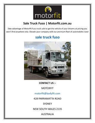 Sale Truck Fuso | Motorfit.com.au