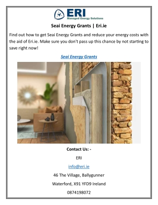 Seai Energy Grants Eri.ie