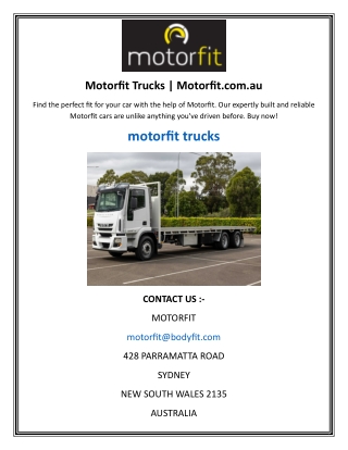 Motorfit Trucks  Motorfit.com