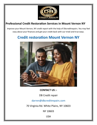 Professional Credit Restoration Services in Mount Vernon NY