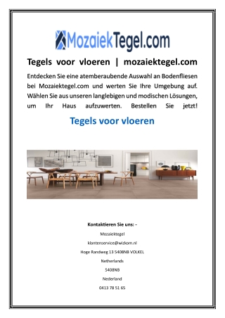 Tegels voor vloeren  mozaiektegel.com