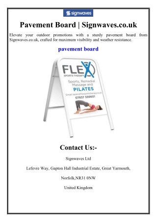 Pavement Board | Signwaves.co.uk