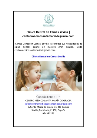 Clínica Dental en Camas sevilla  centromedicosantamariadegracia.com