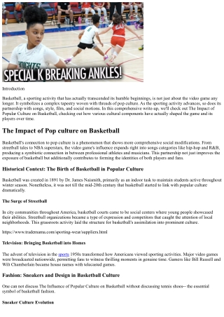 The Influence of Pop Culture on Basketball