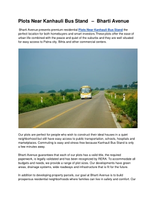 Plots Near Kanhauli Bus Stand  –  Bharti Avenue