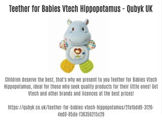 Teether for Babies Vtech Hippopotamus - Qubyk UK