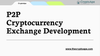 P2P Cryptocurrency Exchange Development Company - CryptoApe