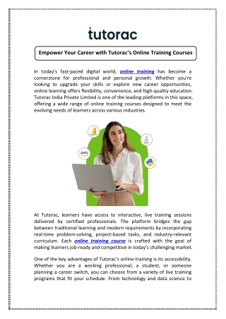 Unlock Skills with Tutorac Online Training for Career Growth