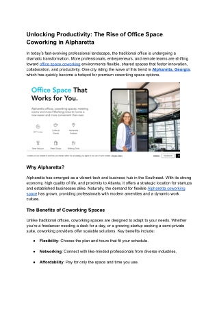 Unlocking Productivity_ The Rise of Office Space Coworking in Alpharetta