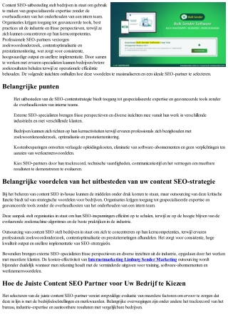 Inhoud SEO Uitbesteding