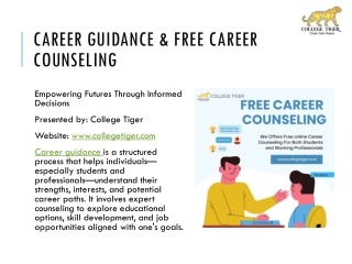Career Guidance & Free Counseling for Online Education Success