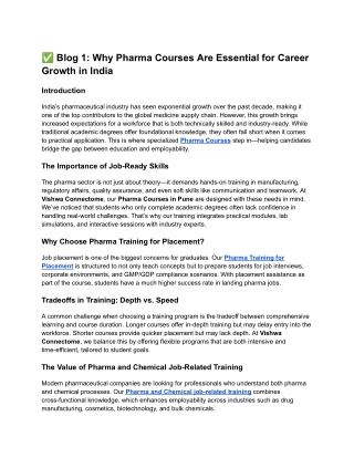 Why Pharma Courses Are Essential for Career Growth in India