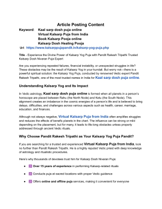 _Experience the Divine Power of Kalsarp Yog Puja with Pandit Rakesh Tripathi Trusted Kalsarp Dosh Nivaran Puja Expert