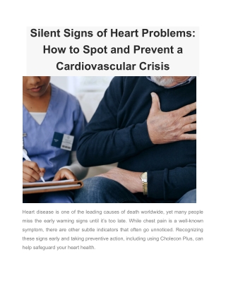 Silent Signs of Heart Problems_ How to Spot and Prevent a Cardiovascular Crisis